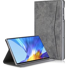 xPhone Store Lenovo Tab M10 Plus Mermer Kumaş Dokulu Deri Kılıf Gri (Yurt Dışından)