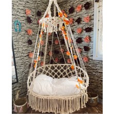 Aslan Butik 2 Kişilik Tasarım Makrome Salıncak