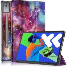 xPhone Store Lenovo Tab P12 12.7 2025 Samanyolu Için Deri Tablet Kılıfı (Yurt Dışından)