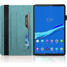 xPhone Store Lenovo Tab M10 Plus Deri Kılıf Göl Mavisi Için (Yurt Dışından)