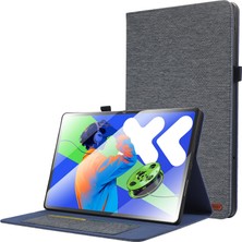 xPhone Store Lenovo Tab P12 12.7 2025 Mavi Için Kumaş Deri Kılıf (Yurt Dışından)