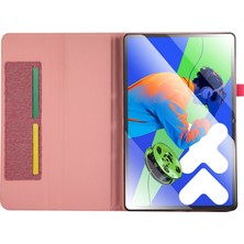 xPhone Store Lenovo Tab P12 12.7 2025 Pembe Için Kumaş Deri Kılıf (Yurt Dışından)