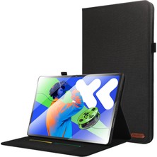 xPhone Store Lenovo Tab P12 12.7 2025 Siyah Için Kumaş Deri Kılıf (Yurt Dışından)