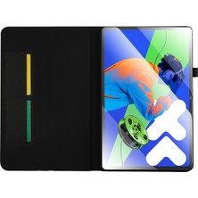 xPhone Store Lenovo Tab P12 12.7 2025 Siyah Için Kumaş Deri Kılıf (Yurt Dışından)