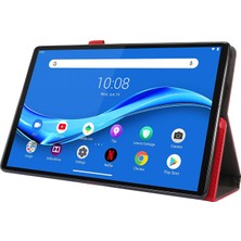 xPhone Store Lenovo M10 Plus 2 Katlanır Pu Deri Kılıf Kırmızı (Yurt Dışından)