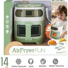 Learning Fun 14 Parça Işıklı Müzikli Buharlı Oyuncak Airfryer ve Yemek Malzemeleri