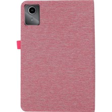 ZHKJ Shop Lenovo Tab Plus 11.5 Pembe Için Kumaş Deri Kılıf (Yurt Dışından)