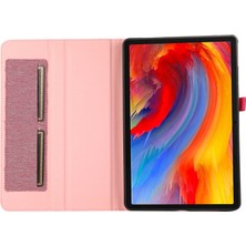 ZHKJ Shop Lenovo Tab Plus 11.5 Pembe Için Kumaş Deri Kılıf (Yurt Dışından)