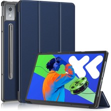 ZHKJ Shop Lenovo Tab P12 12.7 2025 Koyu Mavi Için Deri Tablet Kılıfı (Yurt Dışından)