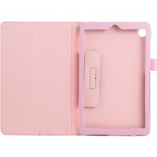 ZHKJ Shop Lenovo Tab M7 Pembe Için Litchi Texture Deri Kılıf (Yurt Dışından)