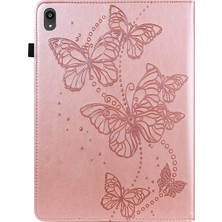 ZHKJ Shop Lenovo Tab P11 Plus Pembe Için Kabartmalı Desenli Pu Kılıf (Yurt Dışından)