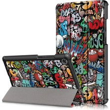 ZHKJ Shop Lenovo Tab M8 Için Renkli Çizim Desenli Deri Kılıf Grafiti (Yurt Dışından)