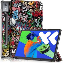 Lenovo Tab P12 12.7 2025 Graffiti Için Deri Tablet Kılıfı (Yurt Dışından)