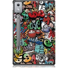 Lenovo Tab P12 12.7 2025 Graffiti Için Deri Tablet Kılıfı (Yurt Dışından)