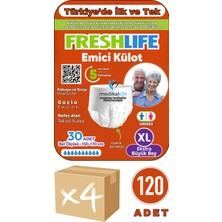 Freshlife Külotlu Hasta Bezi Yetişkin Emici Külotlu Bez Xl (Extra Büyük Boy) 120 Adet 4 Paket