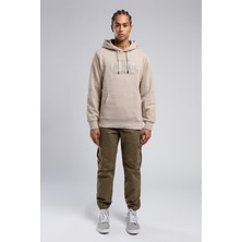 Lee Cooper Washington Erkek Kapüşonlu Sweatshirt Bej