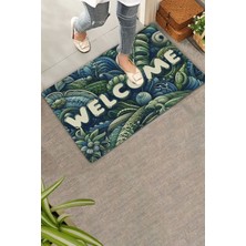 Valerine Life Amazon Yaprak Desenli Welcome Kapı Önü Paspası 45X70CM