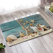 Esnature Deniz Kumsal Deniz Yıldızlı Mavi Kapı Önü Paspası 45X70 cm