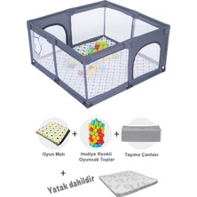 Playard Güvenli Bebek Ve Çocuk Oyun Alanı Oyun Parkı 125X125 Oyun Matı Topları Yatak