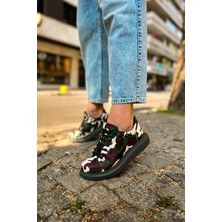 Deridün Yıldız Shoes CH252 Rrt Printed Erkek Ayakkabı 306 Yesıl Kamuflaj
