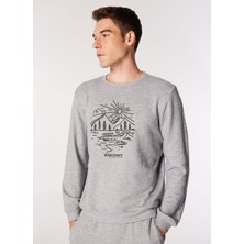 Discovery Expedition Antrasit Melanj Erkek Bisiklet Yaka Basic Fit Melanj Sweatshirt D4WM-SWT3355