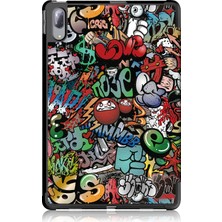 ZSHSKJ Lenovo Tab P11 Pro TB-J716F /J706F Graffiti Için Renkli Desenli Pu Kılıf (Yurt Dışından)