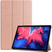 ZSHSKJ Lenovo Tab P11 (TB-J606F) Pembe Altın Için Deri Kılıf (Yurt Dışından)