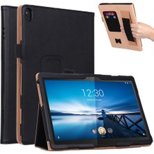 ZSHSKJ Yatay Flip Deri Kılıf Lenovo Tab P10 TB-X705F ve Tab M10 Fhd Rel TB-X605FC/LC ve Tab M10 TB-X605F / TB-X505F Siyah (Yurt Dışından)