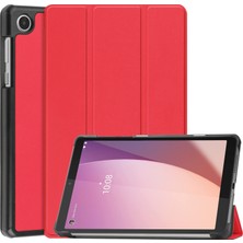 ZSHSKJ Lenovo Tab M8 4. Nesil / TB-300FU Kırmızı Için Custer Deri Kılıf (Yurt Dışından)