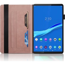 ZSHSKJ Lenovo Tab M10 Plus Deri Kılıf Pembe Altın Için (Yurt Dışından)