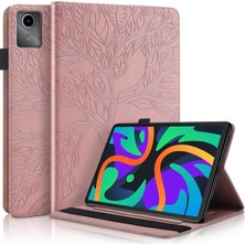 ZSHSKJ Lenovo Tab M11 / Xiaoxin Pad 11 2024 Pembe Altın Için Ağaç Tablet Kılıfı (Yurt Dışından)