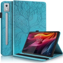 ZSHSKJ Lenovo Tab P12 / Xiaoxin Pad Pro 12.7 2025 Göl Mavisi Için Deri Kılıf (Yurt Dışından)