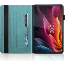 ZSHSKJ Lenovo Tab P12 / Xiaoxin Pad Pro 12.7 2025 Göl Mavisi Için Deri Kılıf (Yurt Dışından)