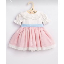 Pembe Vintage Kız Çoçuk Elbise