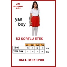 Miss Maral Kız Çocuk Okul Etek Kırmızı Yüksek Bel Içi Şortlu Okul-Oyun-Spor-Etkinlik Eteği
