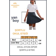 Miss Maral Kız Çocuk Okul Etek Antrasit/ Gri Yüksek Bel Içi Şortlu Okul-Oyun-Spor-Etkinlik Eteği
