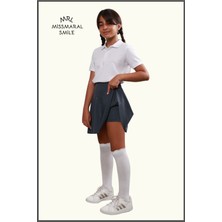 Miss Maral Kız Çocuk Okul Etek Antrasit/ Gri Yüksek Bel Içi Şortlu Okul-Oyun-Spor-Etkinlik Eteği