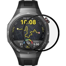 Microsonic Huawei Watch Gt5 Pro 46MM Tam Kaplayan Temperli Cam Full Ekran Koruyucu Siyah