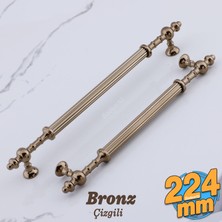 Badem10 Kader Bronz Metal Kulp 224 mm 22.4 cm Mobilya Çekmece Mutfak Dolabı Kulbu
