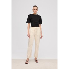 Straight comfy bej pantolon