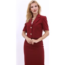 Önder Özsoy Erkek Yaka Kısa Ceket-Bordo