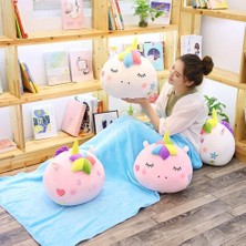 Xinh 40 cm Sevimli Yuvarlak Unicorn Peluş Yastık (Yurt Dışından)