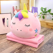 Xinh 40 cm Sevimli Yuvarlak Unicorn Peluş Yastık (Yurt Dışından)