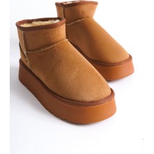 Hera Shoes Kadın Taba Kışlık Içi Kürklü Mini HS095K04C