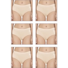 Özkan Underwear Özkan 23922 6'lı Paket Kadın Pamuklu Modal Esnek Yumuşak Yüksek Bel Bato Külot