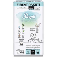 Sleepy Bio Natural Bebek Bezi Fırsat Paketi 1 Beden 50 Adet