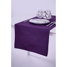 Altın Pamuk Keten Runner Leke Tutmaz Kumaş Mor 40x140
