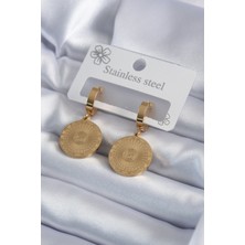 Skygo 316L Çelik Gold Renk İşleme Detay Kadın Küpe - TJ-BKP7981