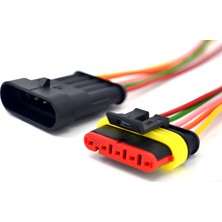 Erimti Süper Seal Elektrik Soketi 1 Takım 5 Pin 5 Kablolu Su Geçirmez Konnektör