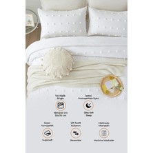 Evlen Home Collection Pamuklu Emmy Yatak Örtüsü Seti Tek Kişilik Günlük Boho Çift Taraflı 2 Parça Dolgulu Tufting
